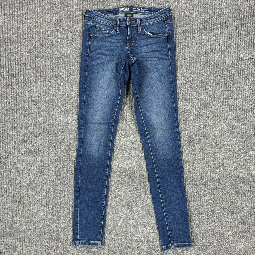 Mossimo Denim Low Rise Skinny Jeans Womens Size 2R/26 Blue Power Stretch